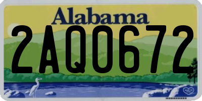 AL license plate 2AQ0672
