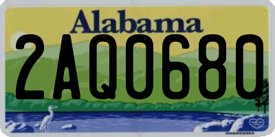 AL license plate 2AQ0680