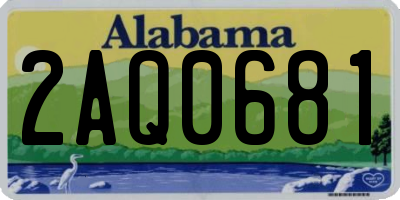 AL license plate 2AQ0681