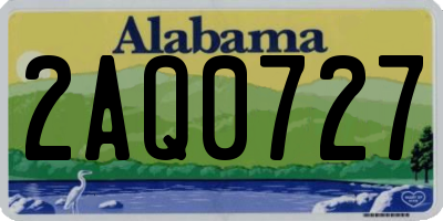 AL license plate 2AQ0727