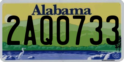 AL license plate 2AQ0733