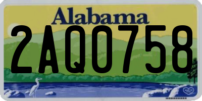 AL license plate 2AQ0758