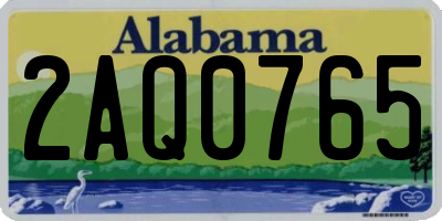 AL license plate 2AQ0765
