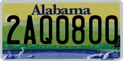 AL license plate 2AQ0800