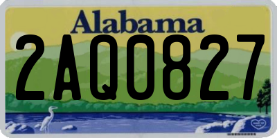 AL license plate 2AQ0827