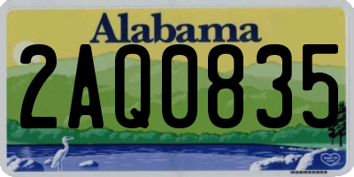AL license plate 2AQ0835