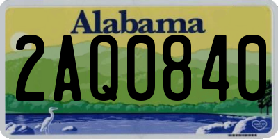 AL license plate 2AQ0840