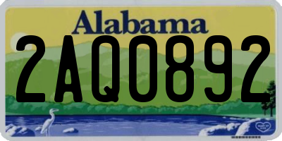 AL license plate 2AQ0892