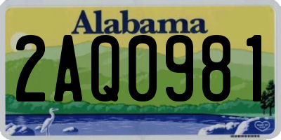 AL license plate 2AQ0981
