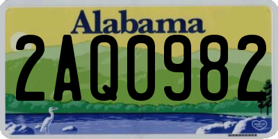 AL license plate 2AQ0982