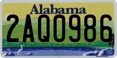AL license plate 2AQ0986