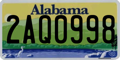 AL license plate 2AQ0998