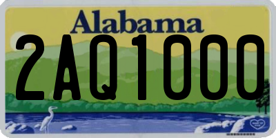 AL license plate 2AQ1000