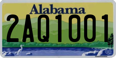 AL license plate 2AQ1001