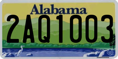 AL license plate 2AQ1003