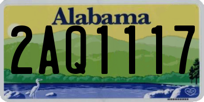 AL license plate 2AQ1117
