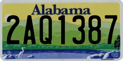 AL license plate 2AQ1387