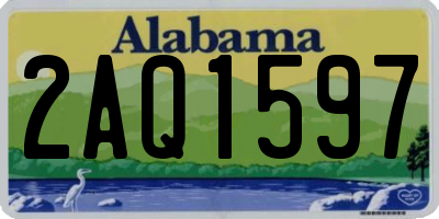 AL license plate 2AQ1597