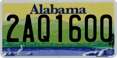 AL license plate 2AQ1600