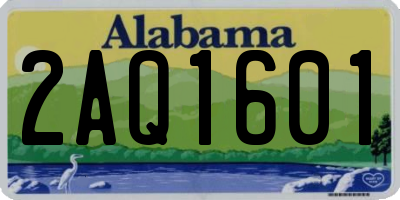 AL license plate 2AQ1601