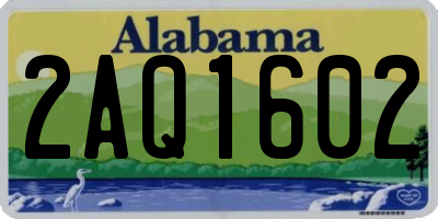 AL license plate 2AQ1602
