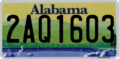 AL license plate 2AQ1603