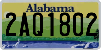 AL license plate 2AQ1802