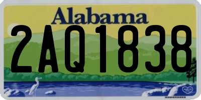 AL license plate 2AQ1838