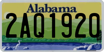 AL license plate 2AQ1920