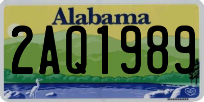 AL license plate 2AQ1989