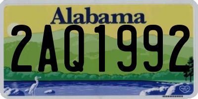 AL license plate 2AQ1992