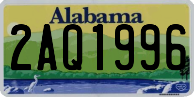 AL license plate 2AQ1996
