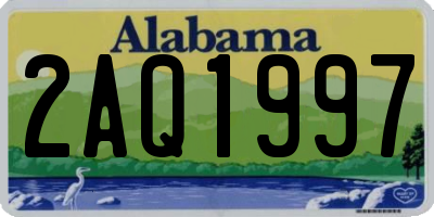 AL license plate 2AQ1997