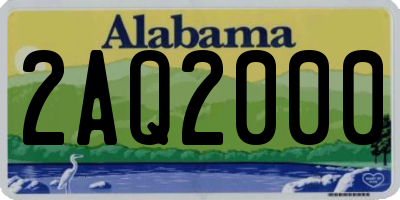 AL license plate 2AQ2000