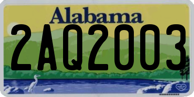 AL license plate 2AQ2003