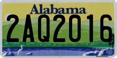 AL license plate 2AQ2016