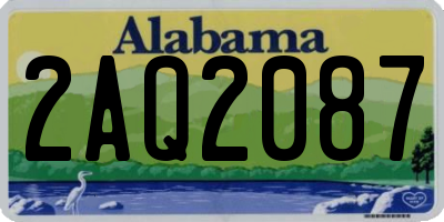 AL license plate 2AQ2087