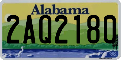AL license plate 2AQ2180