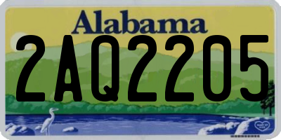 AL license plate 2AQ2205