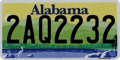 AL license plate 2AQ2232