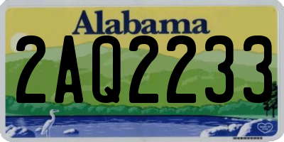 AL license plate 2AQ2233