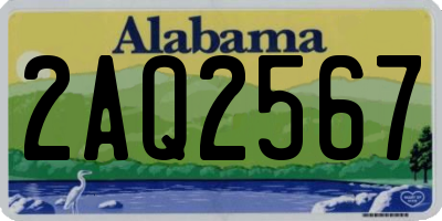 AL license plate 2AQ2567