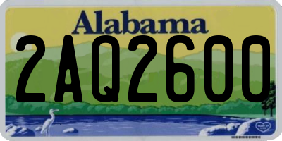 AL license plate 2AQ2600