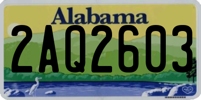 AL license plate 2AQ2603