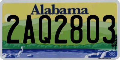 AL license plate 2AQ2803