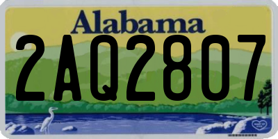 AL license plate 2AQ2807
