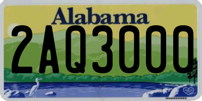AL license plate 2AQ3000