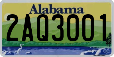 AL license plate 2AQ3001