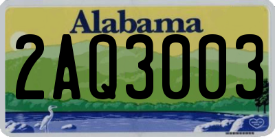 AL license plate 2AQ3003