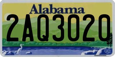 AL license plate 2AQ3020